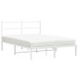 vidaXL Bettgestell mit Kopfteil Metall Weiß 140x200 cm vidaXL Bettgestell mit Kopfteil Metall Weiß 140x200 cm
