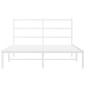 vidaXL Bettgestell mit Kopfteil Metall Weiß 140x200 cm vidaXL Bettgestell mit Kopfteil Metall Weiß 140x200 cm