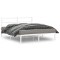vidaXL Bettgestell mit Kopfteil Metall Weiß 160x200 cm vidaXL Bettgestell mit Kopfteil Metall Weiß 160x200 cm