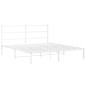 vidaXL Bettgestell mit Kopfteil Metall Weiß 160x200 cm vidaXL Bettgestell mit Kopfteil Metall Weiß 160x200 cm