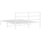 vidaXL Bettgestell mit Kopfteil Metall Weiß 160x200 cm vidaXL Bettgestell mit Kopfteil Metall Weiß 160x200 cm