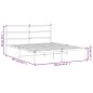 vidaXL Bettgestell mit Kopfteil Metall Weiß 160x200 cm vidaXL Bettgestell mit Kopfteil Metall Weiß 160x200 cm