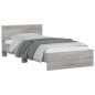 vidaXL Bettgestell mit Kopfteil Grau Sonoma 100x200 cm Holzwerkstoff vidaXL Bettgestell mit Kopfteil Grau Sonoma 100x200 cm Holzwerkstoff