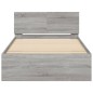 vidaXL Bettgestell mit Kopfteil Grau Sonoma 100x200 cm Holzwerkstoff vidaXL Bettgestell mit Kopfteil Grau Sonoma 100x200 cm Holzwerkstoff