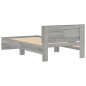 vidaXL Bettgestell mit Kopfteil Grau Sonoma 100x200 cm Holzwerkstoff vidaXL Bettgestell mit Kopfteil Grau Sonoma 100x200 cm Holzwerkstoff