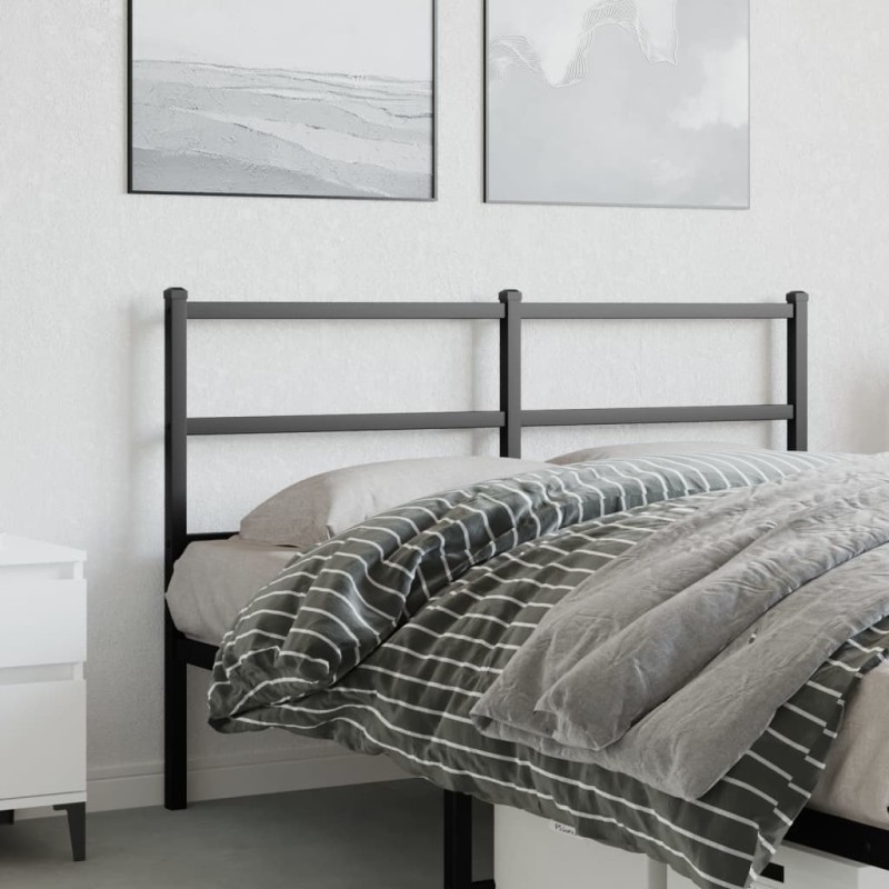 vidaXL Kopfteil Metall Schwarz 140 cm