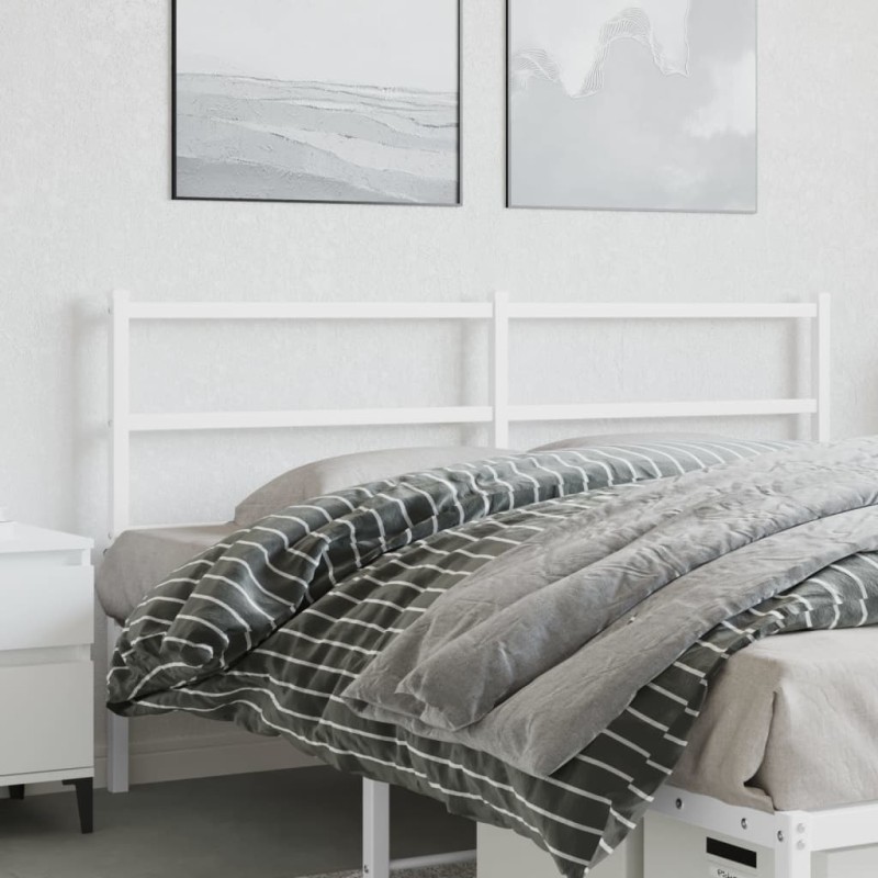 vidaXL Kopfteil Metall Weiß 150 cm