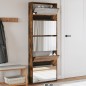 vidaXL Schuhschrank mit Spiegel 5 Fächer Räuchereiche 63x17x169,5 cm vidaXL Schuhschrank mit Spiegel 5 Fächer Räuchereiche 63x17x169,5 cm