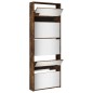 vidaXL Schuhschrank mit Spiegel 5 Fächer Räuchereiche 63x17x169,5 cm vidaXL Schuhschrank mit Spiegel 5 Fächer Räuchereiche 63x17x169,5 cm