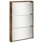 vidaXL Schuhschrank mit Spiegel 5 Fächer Räuchereiche 63x17x169,5 cm vidaXL Schuhschrank mit Spiegel 5 Fächer Räuchereiche 63x17x169,5 cm