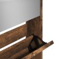 vidaXL Schuhschrank mit Spiegel 5 Fächer Räuchereiche 63x17x169,5 cm vidaXL Schuhschrank mit Spiegel 5 Fächer Räuchereiche 63x17x169,5 cm