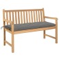 Gartenbank mit Grauer Auflage 120 cm Massivholz Teak Gartenbank mit Grauer Auflage 120 cm Massivholz Teak