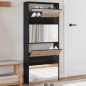 vidaXL Schuhschrank mit Spiegel 4 Fächer Schwarz 63x17x134 cm vidaXL Schuhschrank mit Spiegel 4 Fächer Schwarz 63x17x134 cm