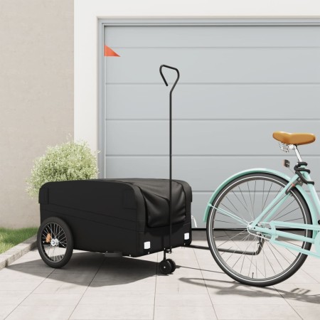 vidaXL Fahrradanhänger Schwarz 45 kg Eisen