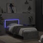 vidaXL Bettgestell mit Kopfteil und LED-Leuchten Betongrau 90x200 cm vidaXL Bettgestell mit Kopfteil und LED-Leuchten Betongrau 90x200 cm
