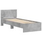 vidaXL Bettgestell mit Kopfteil und LED-Leuchten Betongrau 90x200 cm vidaXL Bettgestell mit Kopfteil und LED-Leuchten Betongrau 90x200 cm