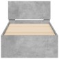 vidaXL Bettgestell mit Kopfteil und LED-Leuchten Betongrau 90x200 cm vidaXL Bettgestell mit Kopfteil und LED-Leuchten Betongrau 90x200 cm