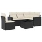 vidaXL 6-tlg. Garten-Sofagarnitur mit Kissen Schwarz Poly Rattan vidaXL 6-tlg. Garten-Sofagarnitur mit Kissen Schwarz Poly Rattan