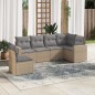 vidaXL 6-tlg. Garten-Sofagarnitur mit Kissen Beige Poly Rattan vidaXL 6-tlg. Garten-Sofagarnitur mit Kissen Beige Poly Rattan