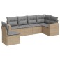 vidaXL 6-tlg. Garten-Sofagarnitur mit Kissen Beige Poly Rattan vidaXL 6-tlg. Garten-Sofagarnitur mit Kissen Beige Poly Rattan