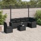 vidaXL 7-tlg. Garten-Sofagarnitur mit Kissen Schwarz Poly Rattan vidaXL 7-tlg. Garten-Sofagarnitur mit Kissen Schwarz Poly Rattan