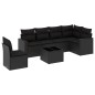 vidaXL 7-tlg. Garten-Sofagarnitur mit Kissen Schwarz Poly Rattan vidaXL 7-tlg. Garten-Sofagarnitur mit Kissen Schwarz Poly Rattan
