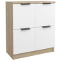vidaXL Sideboard Weiß und Sonoma-Eiche 60x30x70 cm Holzwerkstoff vidaXL Sideboard Weiß und Sonoma-Eiche 60x30x70 cm Holzwerkstoff