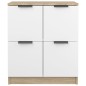 vidaXL Sideboard Weiß und Sonoma-Eiche 60x30x70 cm Holzwerkstoff vidaXL Sideboard Weiß und Sonoma-Eiche 60x30x70 cm Holzwerkstoff
