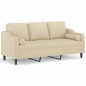 vidaXL 3-Sitzer-Sofa mit Zierkissen Creme 180 cm Stoff vidaXL 3-Sitzer-Sofa mit Zierkissen Creme 180 cm Stoff