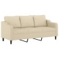 vidaXL 3-Sitzer-Sofa mit Zierkissen Creme 180 cm Stoff vidaXL 3-Sitzer-Sofa mit Zierkissen Creme 180 cm Stoff