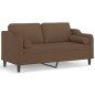 vidaXL 2-Sitzer-Sofa mit Zierkissen Braun 140 cm Stoff vidaXL 2-Sitzer-Sofa mit Zierkissen Braun 140 cm Stoff