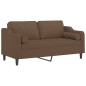 vidaXL 2-Sitzer-Sofa mit Zierkissen Braun 140 cm Stoff vidaXL 2-Sitzer-Sofa mit Zierkissen Braun 140 cm Stoff
