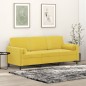 vidaXL 3-Sitzer-Sofa mit Zierkissen Gelb 180 cm Samt vidaXL 3-Sitzer-Sofa mit Zierkissen Gelb 180 cm Samt