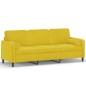 vidaXL 3-Sitzer-Sofa mit Zierkissen Gelb 180 cm Samt vidaXL 3-Sitzer-Sofa mit Zierkissen Gelb 180 cm Samt