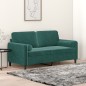 vidaXL 2-Sitzer-Sofa mit Zierkissen Dunkelgrün 140 cm Samt vidaXL 2-Sitzer-Sofa mit Zierkissen Dunkelgrün 140 cm Samt