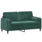 vidaXL 2-Sitzer-Sofa mit Zierkissen Dunkelgrün 140 cm Samt vidaXL 2-Sitzer-Sofa mit Zierkissen Dunkelgrün 140 cm Samt