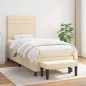 vidaXL Boxspringbett mit Matratze Creme 80x200 cm Stoff vidaXL Boxspringbett mit Matratze Creme 80x200 cm Stoff