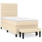 vidaXL Boxspringbett mit Matratze Creme 80x200 cm Stoff vidaXL Boxspringbett mit Matratze Creme 80x200 cm Stoff