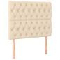 vidaXL Boxspringbett mit Matratze Creme 90x190 cm Stoff