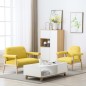 vidaXL Sofagarnitur für 3 Personen 2-tlg. Stoff Gelb vidaXL Sofagarnitur für 3 Personen 2-tlg. Stoff Gelb