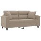 vidaXL 2-Sitzer-Sofa mit Kissen Taupe 140 cm Mikrofasergewebe vidaXL 2-Sitzer-Sofa mit Kissen Taupe 140 cm Mikrofasergewebe