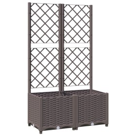 vidaXL Pflanzkübel mit Rankgitter Braun 80x40x136 cm PP