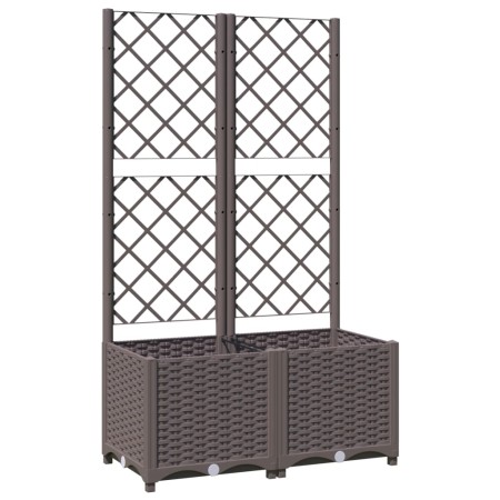 vidaXL Pflanzkübel mit Rankgitter Braun 80x40x136 cm PP