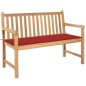 vidaXL Gartenbank mit Roter Auflage 120 cm Massivholz Teak vidaXL Gartenbank mit Roter Auflage 120 cm Massivholz Teak