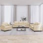 vidaXL 3-tlg. Sofagarnitur mit Kissen Creme Stoff vidaXL 3-tlg. Sofagarnitur mit Kissen Creme Stoff