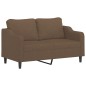 vidaXL 2-tlg. Sofagarnitur mit Kissen Braun Stoff vidaXL 2-tlg. Sofagarnitur mit Kissen Braun Stoff
