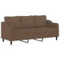 vidaXL 2-tlg. Sofagarnitur mit Kissen Braun Stoff vidaXL 2-tlg. Sofagarnitur mit Kissen Braun Stoff