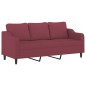 vidaXL 3-tlg. Sofagarnitur mit Kissen Weinrot Stoff vidaXL 3-tlg. Sofagarnitur mit Kissen Weinrot Stoff
