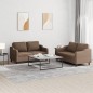 vidaXL 2-tlg. Sofagarnitur mit Kissen Braun Stoff vidaXL 2-tlg. Sofagarnitur mit Kissen Braun Stoff