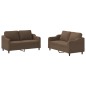 vidaXL 2-tlg. Sofagarnitur mit Kissen Braun Stoff vidaXL 2-tlg. Sofagarnitur mit Kissen Braun Stoff
